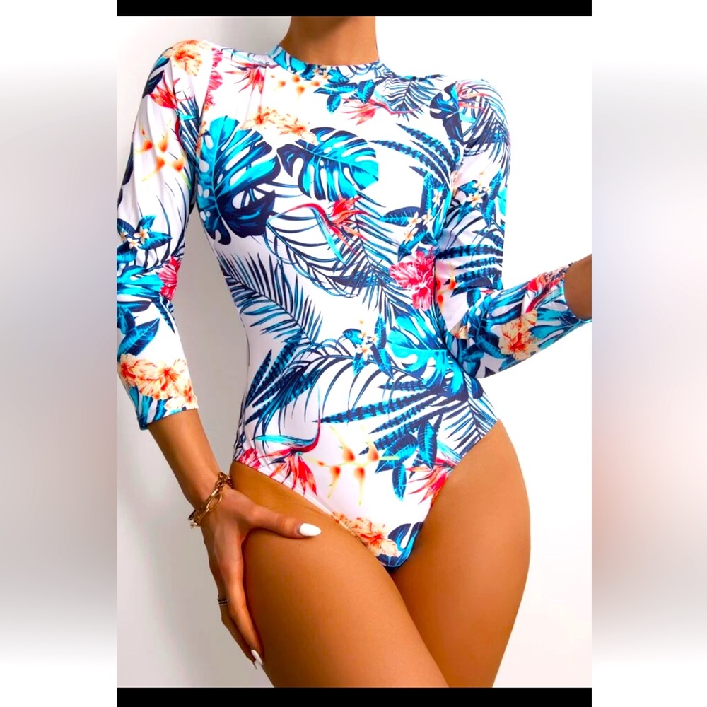 Shein floral & tropical one piece swimsui